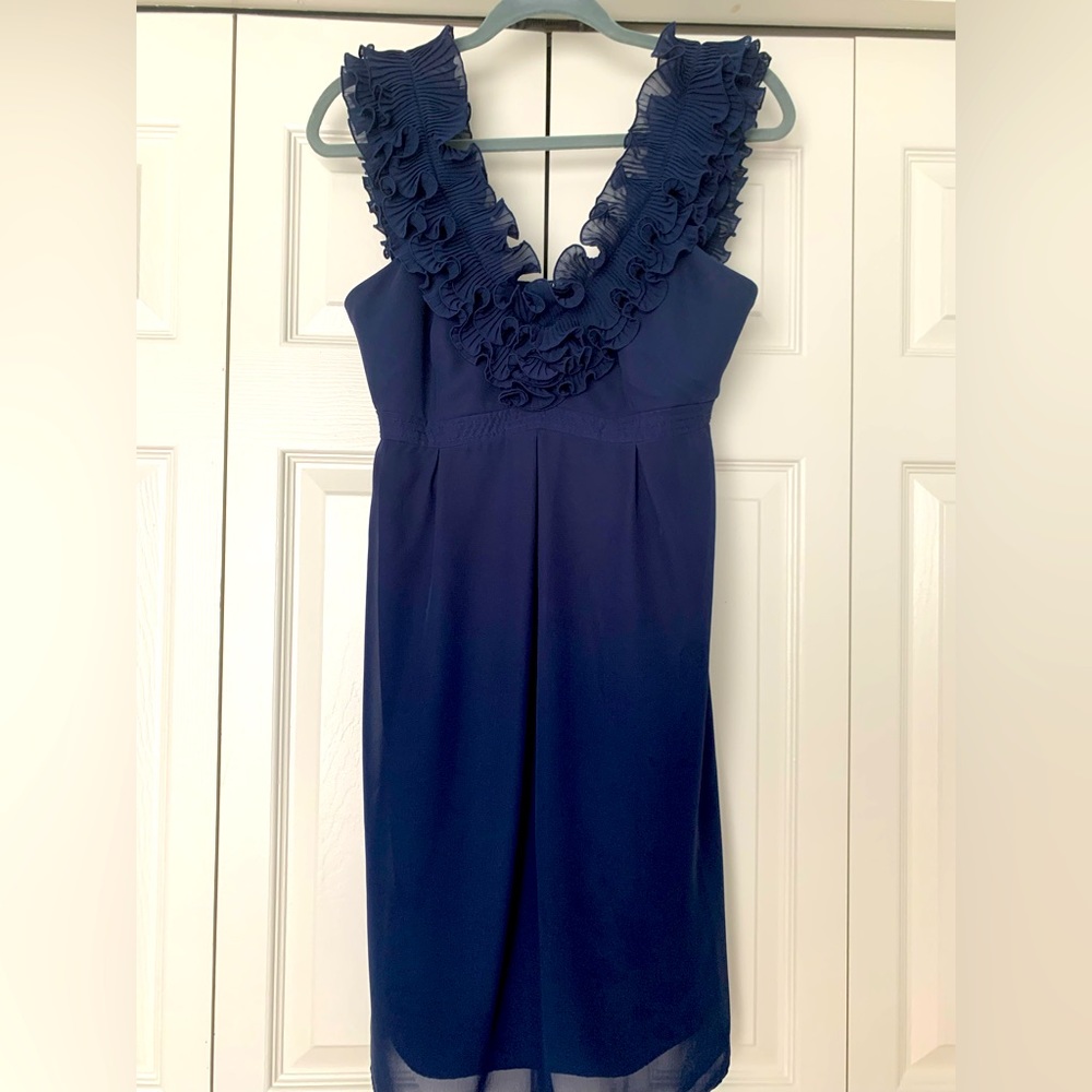 Lilly Pulitzer Navy Ruffle Sleeve Mini Dress Size 6